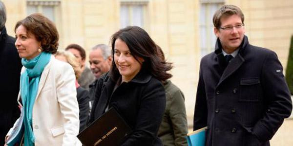 Cécile Duflot le 3 janvier 2014 à son arrivée à l'Elysée pour le Conseil des ministres.