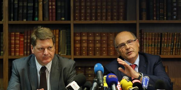 Christian Sainte et Brice Robin, lors de la conférence de presse donnée ce mardi à Marseille.