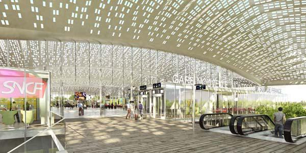 La maîtrise d'oeuvre de la nouvelle gare est revenue aux architectes Marc Mimram et Emmanuel Nebout et à la societé Egis.