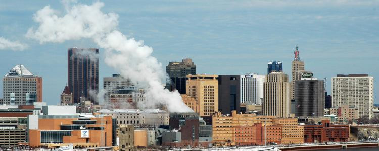 La ville de Saint Paul, capitale de l'État du Minnesota, aux États-Unis.