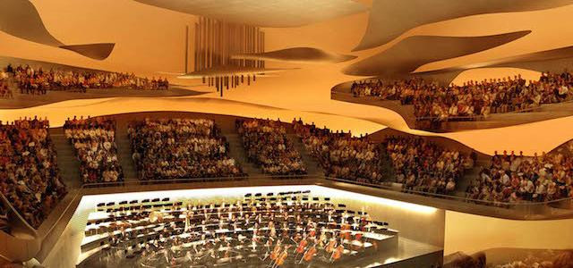 La Philharmonie est la première salle de concert construite à Paris depuis la Salle Pleyel en 1927, si l'on excepte l'Opéra Bastille (1989).
