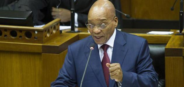 Le président sud-africain Jacob Zuma à Cape Town le 12 février