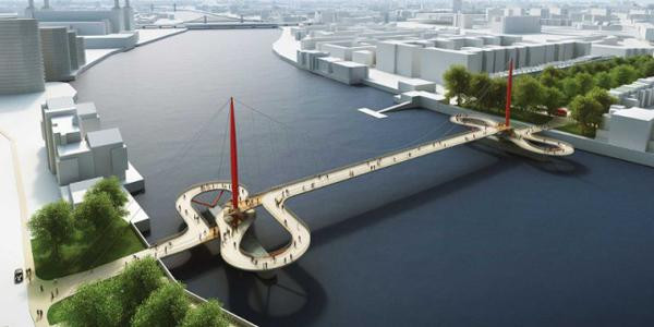 Ove Arup & Partners Ltd with Hopkins Architects and Grant Associates, l’un des ponts sélectionnés dans le cadre du concours.