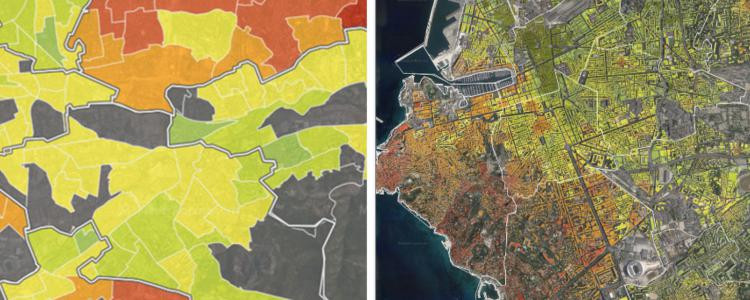 La comparaison des deux cartes de Marseille ci-dessus montre l’impact du nouveau moteur de calcul des prix sur la précision des résultats.
