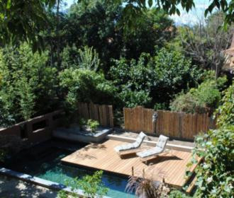 Une piscine biologique comme une rivière dans son jardin 