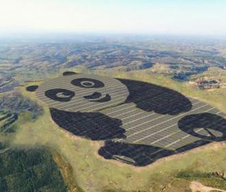 Inspirée, la Chine construit une ferme solaire en forme de panda
