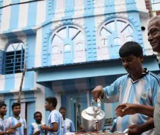 En Inde, un fan de Messi repeint sa maison aux couleurs de l’Argentine